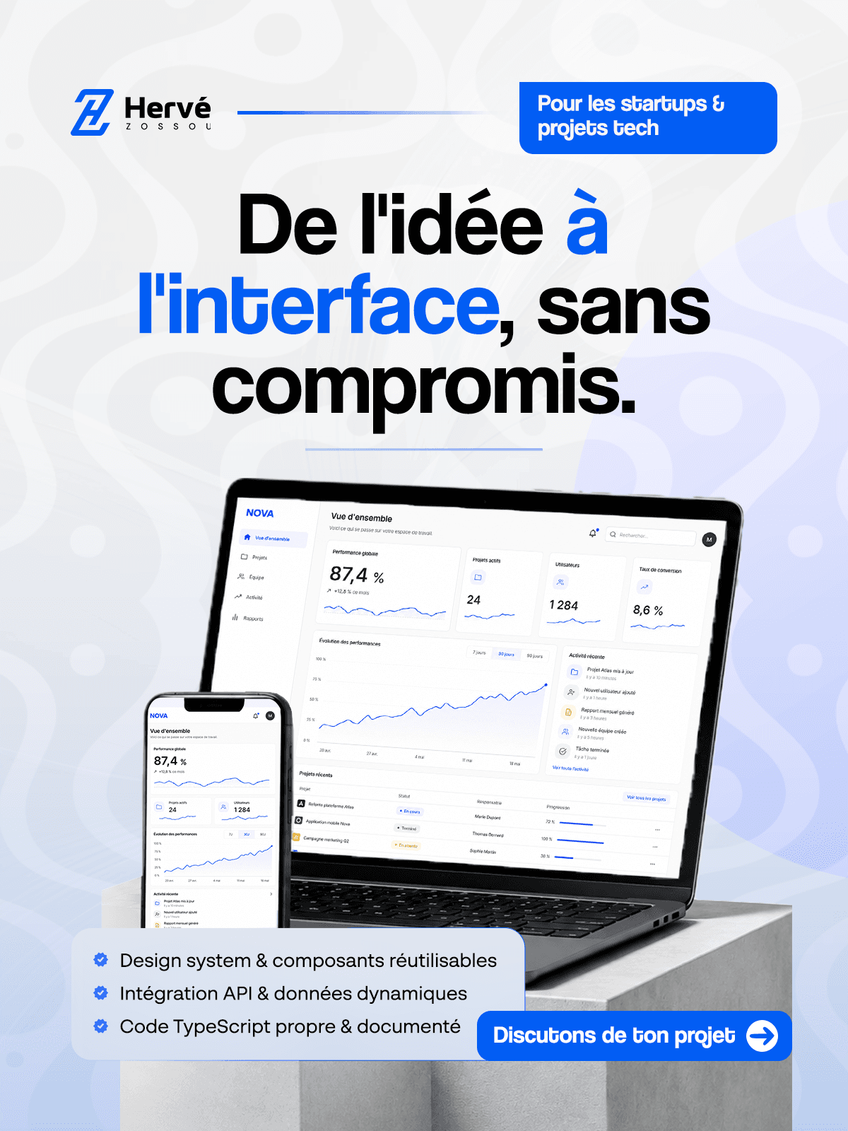 Flyer du service Application Web et Interface Produit